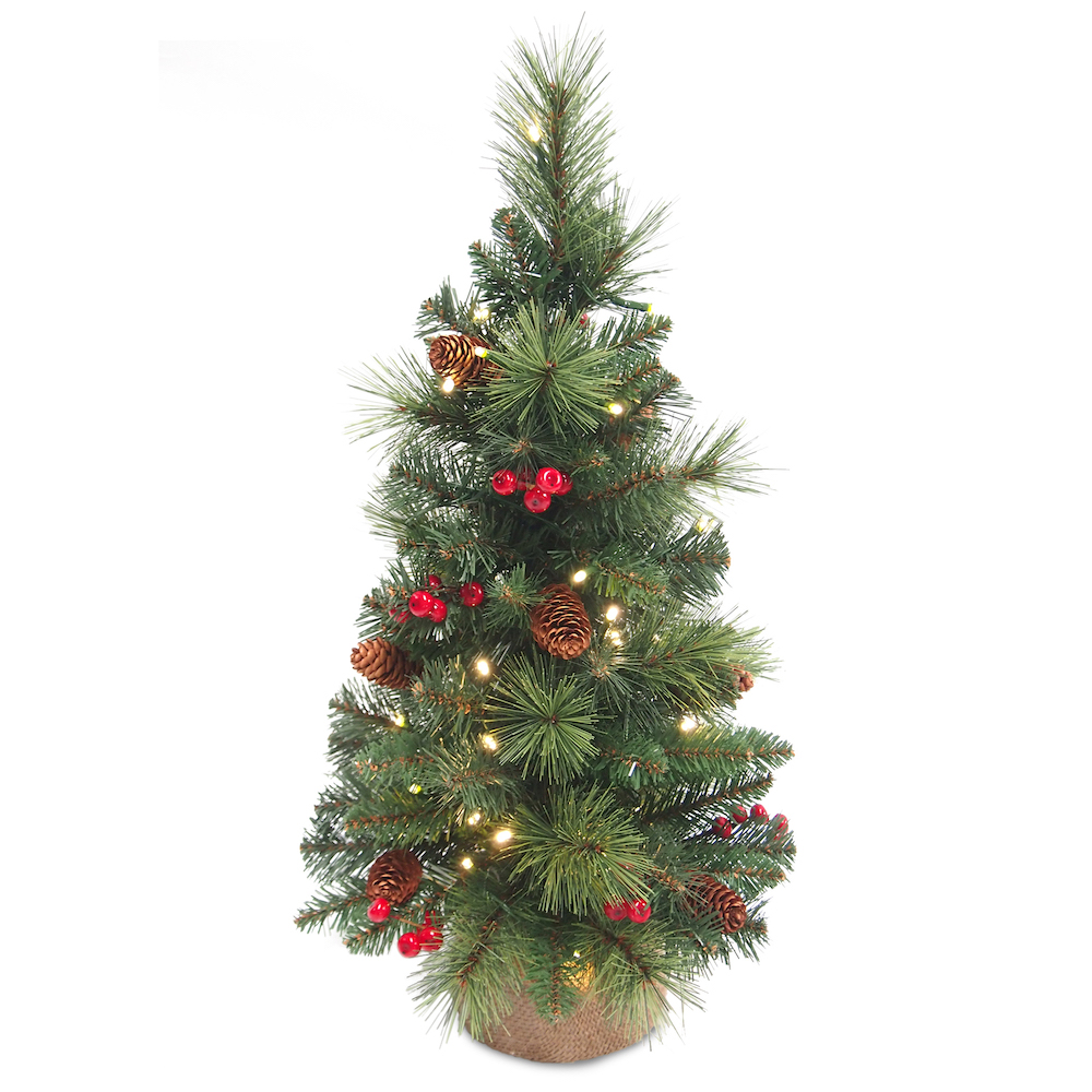 Mini bouquet de sapin dans un sac en toile de jute – 15 cm - Jour de Fête -  Traditionnel - Thèmes de Noël