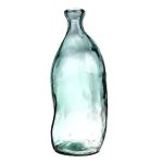 Bouteille en forme informe WINNY en verre, recyclée, bleu-transparent, 35cm, Ø14,5cm