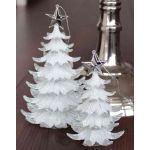 Suspension de sapin de Noël RION avec étoile, acrylique, paillettes, blanc-argenté, 12cm, Ø9cm