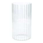 Blumen Vase BLANDINA, Glas, Rillen, transparent, 18cm, Ø10cm