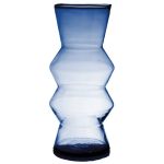 Vase décoratif ERCELINA en verre recyclé, bleu-transparent, 27cm, Ø13cm