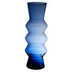 Vase décoratif ERCELINA en verre recyclé, bleu-transparent, 36cm, Ø13cm