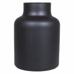 Blumenvase SIARA aus Glas, schwarz-matt, 20cm, Ø15cm