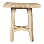 Eckiger Holz Schemel / Hocker MAREA, beige, 24x24x25,5cm