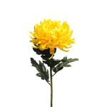 Fleur artificielle chrysanthème LINGYUN, jaune, 65cm