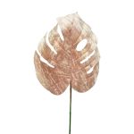 Feuille de Philodendron Monstera Deliciosa veloutée AOSHUN, rose, 70cm