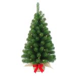 Mini sapin artificiel VARSOVIE, sac de jute, LEDs, 90cm, Ø50cm