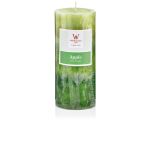 Bougie pilier ASTRID avec parfum, Fresh Apple, vert pomme, 13cm, Ø6,8cm, 60h