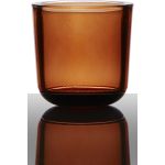 Bougeoir en verre NICK, orange-transparent, 7,5cm, Ø7,5cm