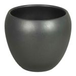 Pot à plantes anthracite mat URMIA BASAR, céramique, 11,5cm, Ø14cm