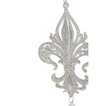 Pendentif acrylique, Feur de lys AZARIEL, paillettes, argent, 15cm