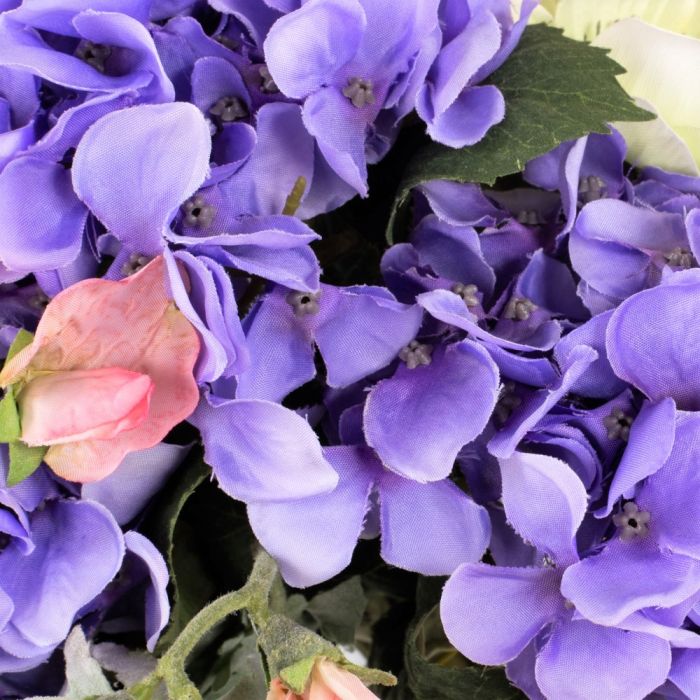 Acheter des Bouquet d'hortensias artificiel PENELOPE, anémone, lilas-blanc,  30cm, Ø20cm