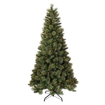 Sapin artificiel TORRANCE SPEED, cônes, vert, pointes dorées, 180cm, Ø95cm