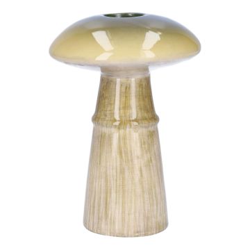 Vase en céramique PELISCHA, en forme de champignon, vert-crème, 15cm, Ø10cm