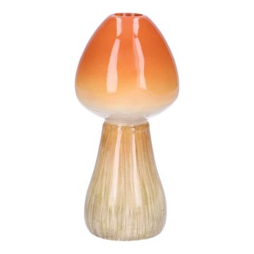 Vase champignon en céramique RADOMILA, orange-beige, 16cm, Ø7,5cm