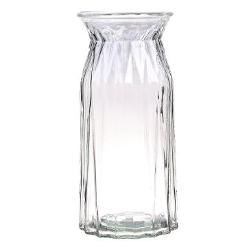 Vase à fleurs en verre RUBIE, transparent, 24cm, Ø11,5cm