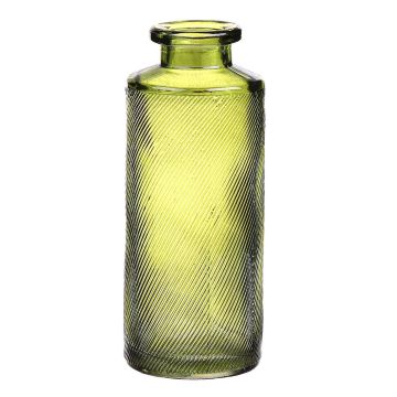 Vase en verre EMANUELA, veinures, vert olive-transparent, 13,2cm, Ø5,2cm