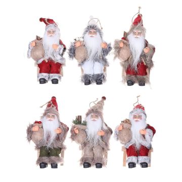 Pendentif Père Noël CHRISTER, 6 pièces, chaise, sac cadeau, multicolore, 11x10x15cm