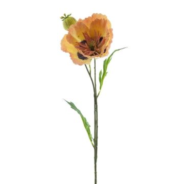 Coquelicot décoratif EDESSA, pêche-orange, 80cm