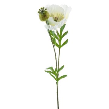 Coquelicot décoratif EDESSA, blanc, 80cm