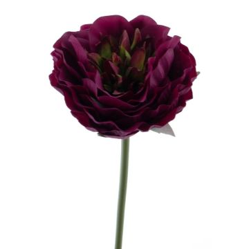 Fleur en tissu Renoncule PIRE, violet foncé, 25cm