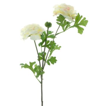 Branche décorative Renoncule ONOMA, crème-rose-vert, 65cm