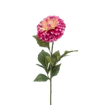 Dahlia artificiel BURBUJA, fuchsia-crème, 60cm