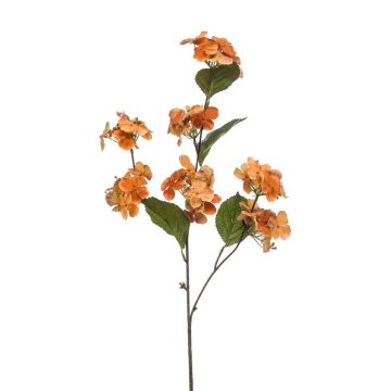 Fleur artificielle Hortensia CLARY, orange, 80cm