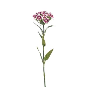 Œillet de poète artificiel BEEKE, blanc-violet, 50cm