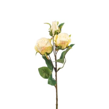 Branche de fleurs artificielles Rose FREYDE, crème, 45cm