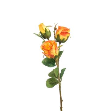 Branche de fleurs artificielles Rose FREYDE, orange, 45cm