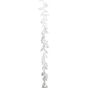 Guirlande artificielle Smilax ROVIER, blanc métallique, 165cm