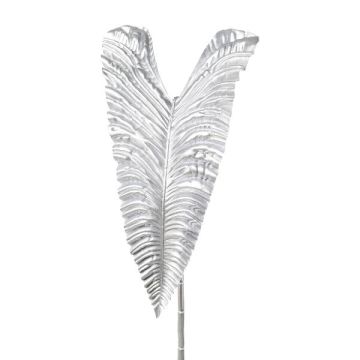 Feuille artificielle Colocasia ROSAKIN, argent métallique, 105cm