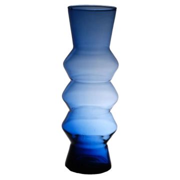 Vase décoratif ERCELINA en verre recyclé, bleu-transparent, 36cm, Ø13cm