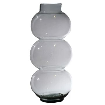 Vase en verre sphérique HERIBETO, recyclé, transparent, 40cm, Ø16cm