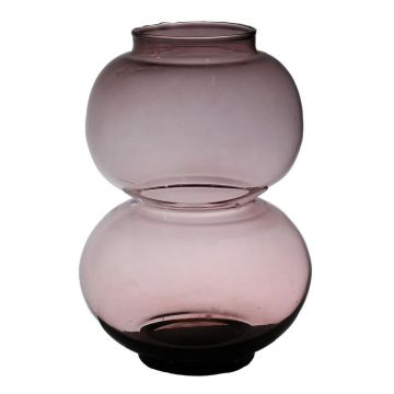 Vase en verre sphérique HERIBETO, recyclé, violet-transparent, 25cm, Ø16cm