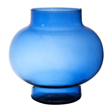 Vase sphérique en verre RAINIERO, recyclé, bleu-transparent, 23cm, Ø23cm