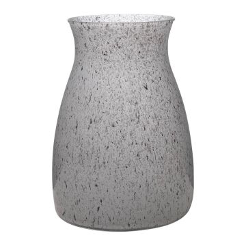 Vase décoratif MAISIE en verre, granit-gris, 20cm, Ø14cm