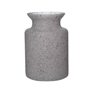 Bougeoir HANNA EARTH, verre, granit-gris, 20cm, Ø14cm