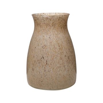 Vase décoratif MAISIE en verre, granit-sable, 20cm, Ø14cm