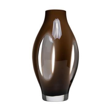 Vase à fleurs en verre PROSPERO, brun-transparent, 30cm, Ø16cm