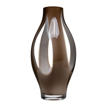 Vase à fleurs en verre PROSPERO, brun-transparent, 40cm, Ø21cm