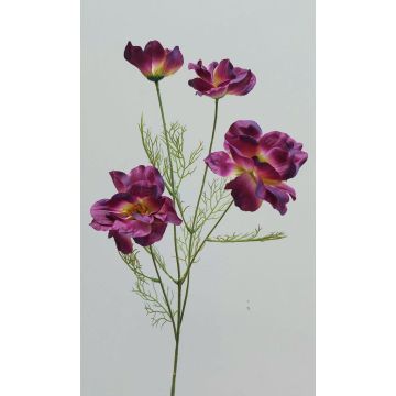 Branche de fleurs décorative Cosmos PRESTIOSA, violet-vert, 75cm