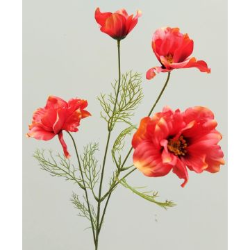 Branche de fleurs décorative Cosmos PRESTIOSA, pêche-orange, 75cm