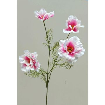 Branche de fleurs décorative Cosmos PRESTIOSA, blanc-rose, 75cm