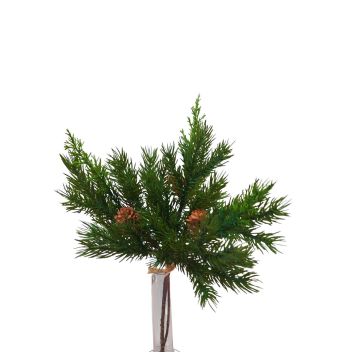 Botte de cryptomeria décorative KIGANJA avec des pommes de pin, vert, 35cm