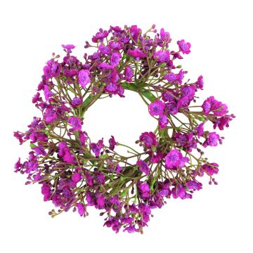 Couronne de gypsophile artificielle LITAGO, violet, Ø20cm