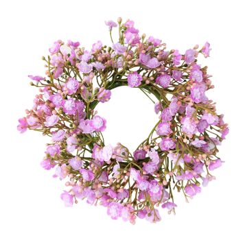 Couronne de gypsophile artificielle LITAGO, rose-violet, Ø20cm