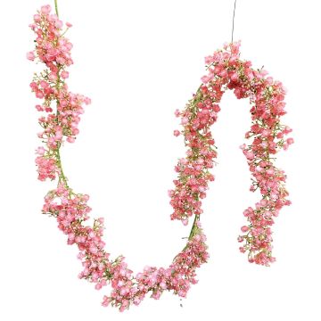 Guirlande de gypsophile artificielle LITAGO, rose-fuchsia, 180cm