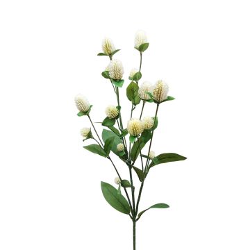 Branche fleurie décorative Amarante boule THSNELDA, blanc-crème, 70cm